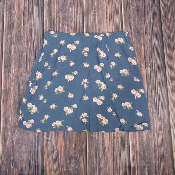 American Eagle NEW NWT Womens Small Blue Floral Mini Skirt - Picture 4 of 6